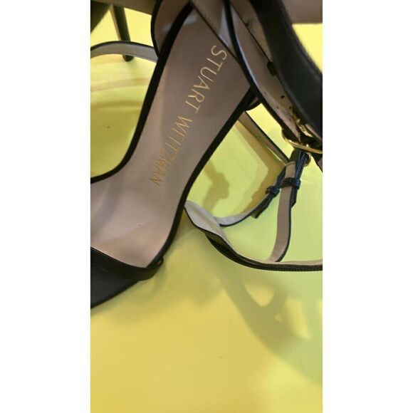 Stuart Weitzman Black Leather Nudistcurve 100 Gladiator Sandals Size 8.5 - Picture 9 of 9